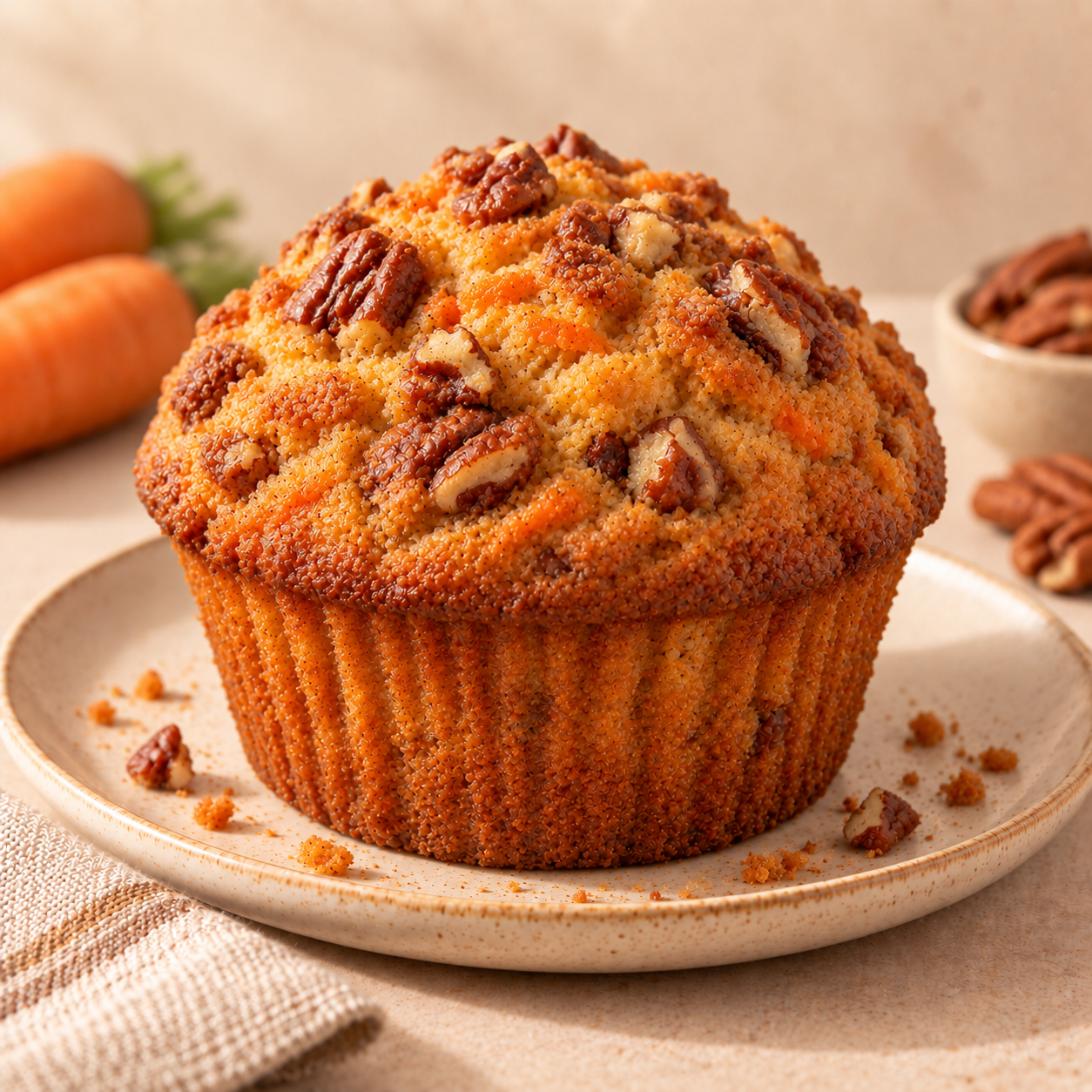 Muffin de Cenoura com Pecan