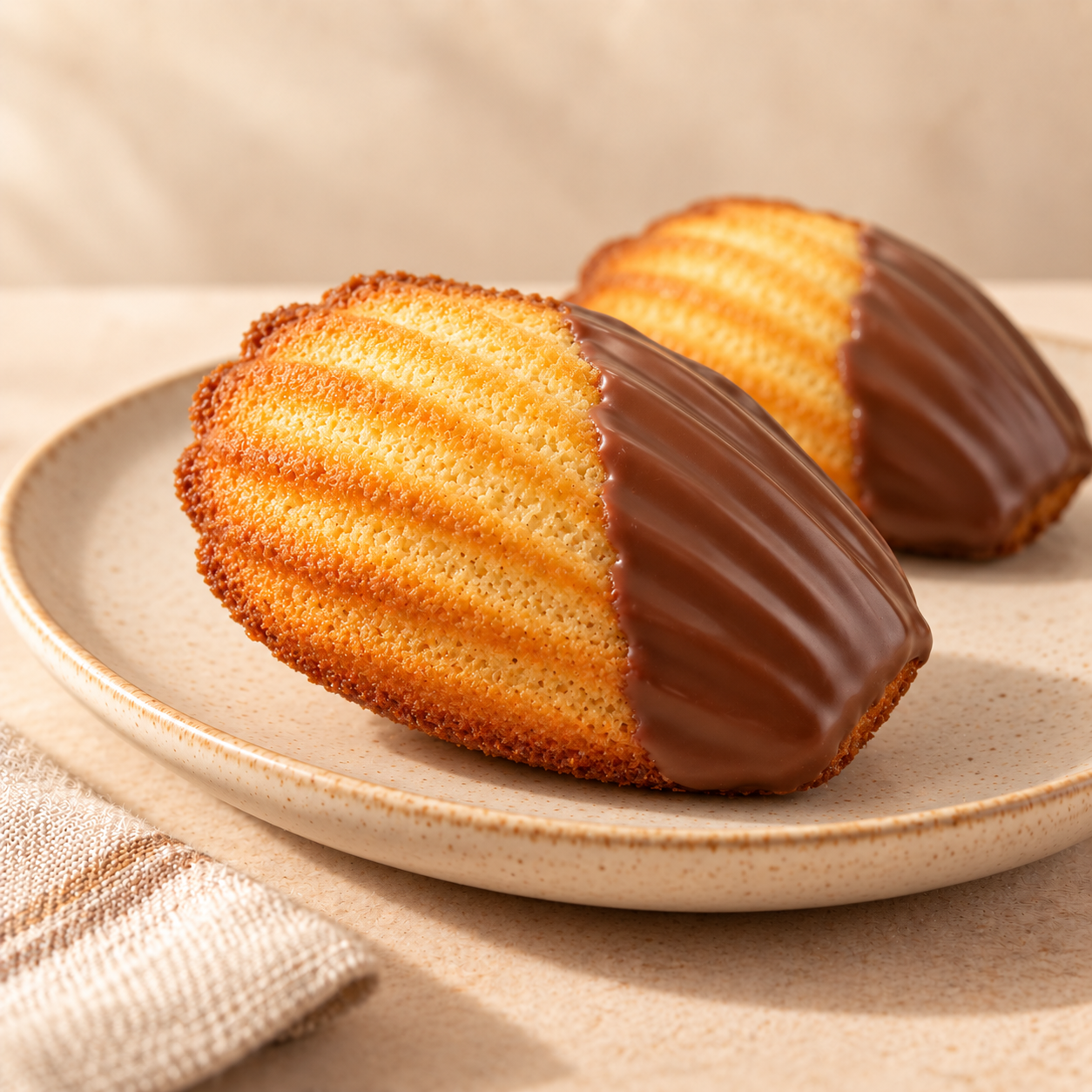 Madeleine com Chocolate ao Leite